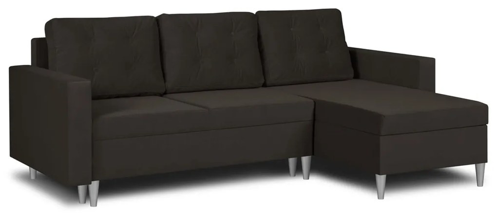 Rohová sedacia súprava s funkciou spania GEST Tmavohnedá