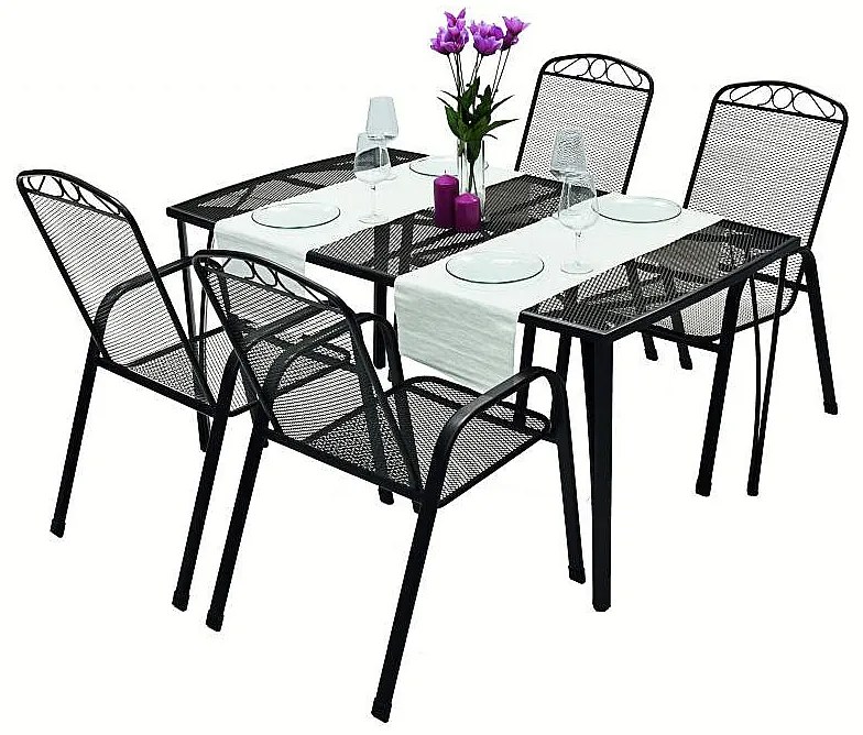 DEOKORK Záhradná kovová zostava RIVER 1+4