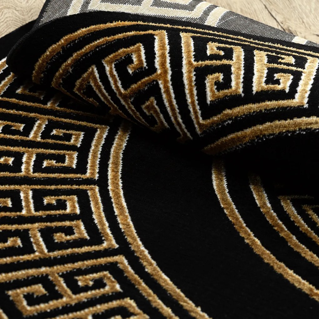 Kusový koberec Allure 1968 black/gold kruh, 200x200 (priemer) kruh, čierna, kancelária, Dywany Łuszczów