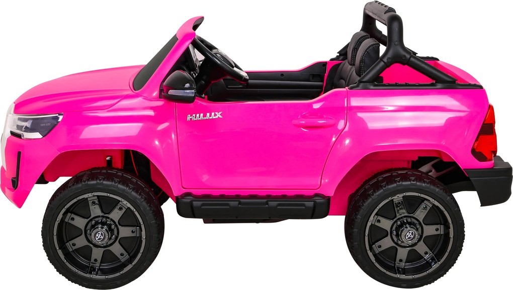 Ramiz Toyota Hilux na batérie pre deti, ružový pickup + pohon 4x4 + diaľkové ovládanie