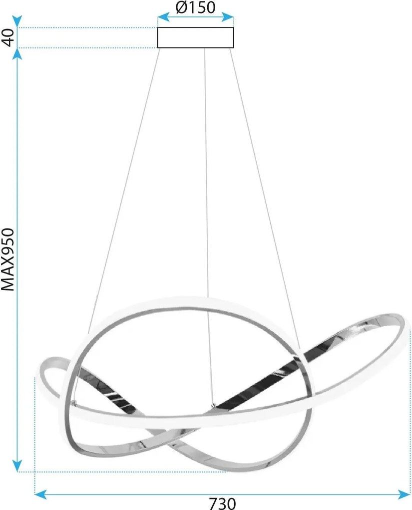 Toolight Toolight, LED stropné osvetlenie 73cm, 70W, 4500lm, 4000K, G078-1CP, zlatá, OSW-09738
