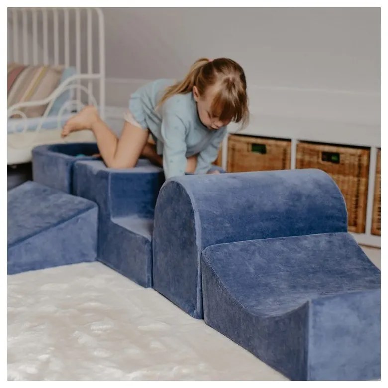 Béžové zamatové penové ihrisko 45x143x30 cm Montessori – Meowbaby