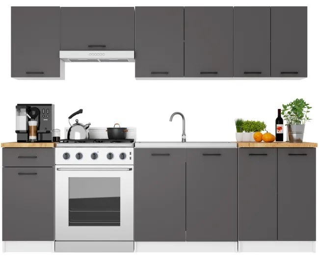 Horná kuchynská skrinka OLIWIA W60 H580 biela / grafitová / sivá