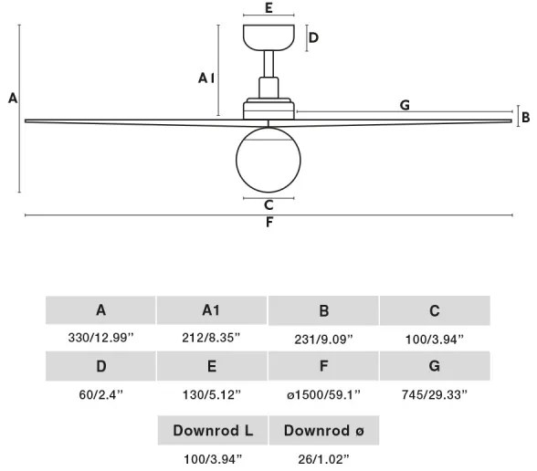 FARO 34282-11L - Stropný ventilátor KLIM L 1xE27/15W/230V borovica/čierna + DO