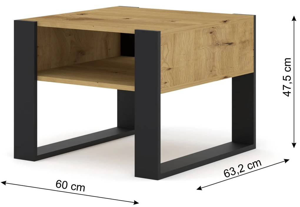 Konferenčný stolík Molli 60 (dub artisan). Akcia -23%. Vlastná spoľahlivá doprava až k Vám domov. 1060972