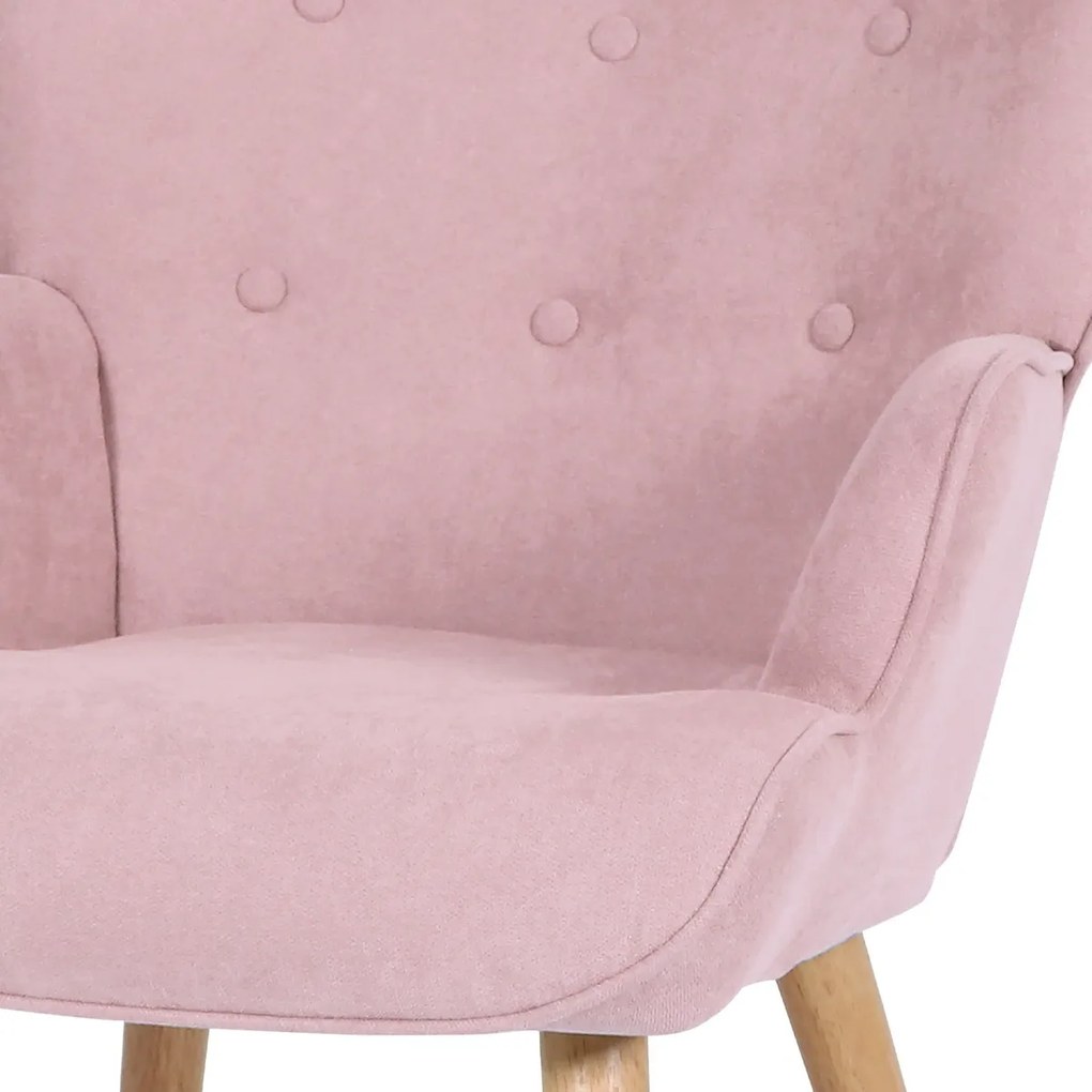 Kreslo s podnožkou PINK2, ružová