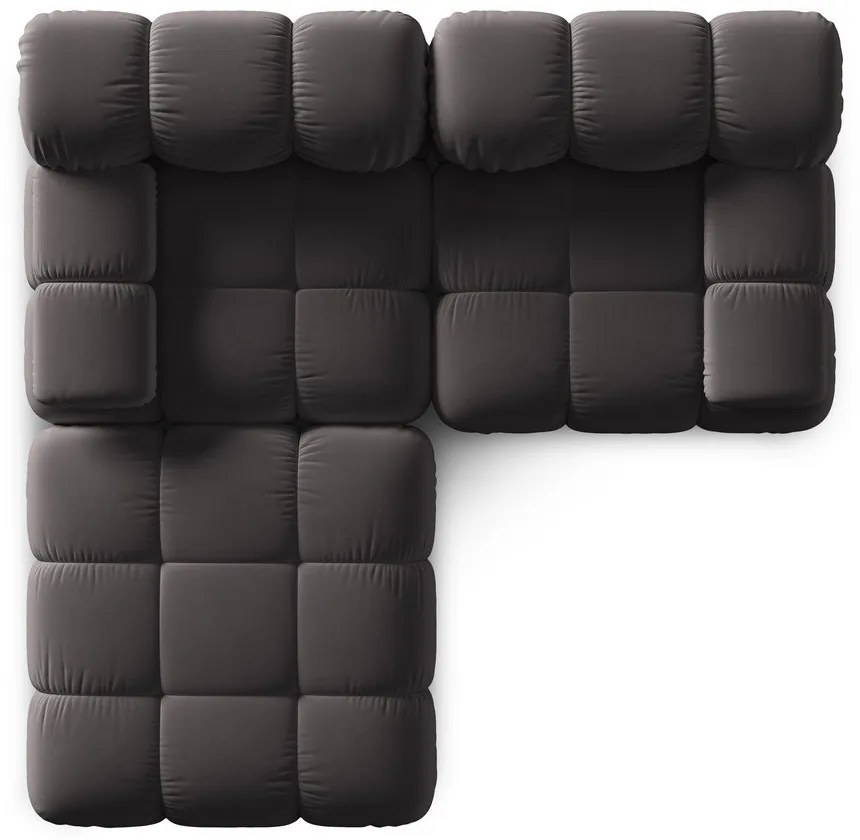 Tmavosivá zamatová rohová pohovka Bellis – Micadoni Home