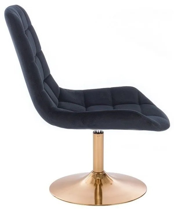 LuxuryForm DESIGN Stolička PARIS VELUR na zlatom tanieri - čierna