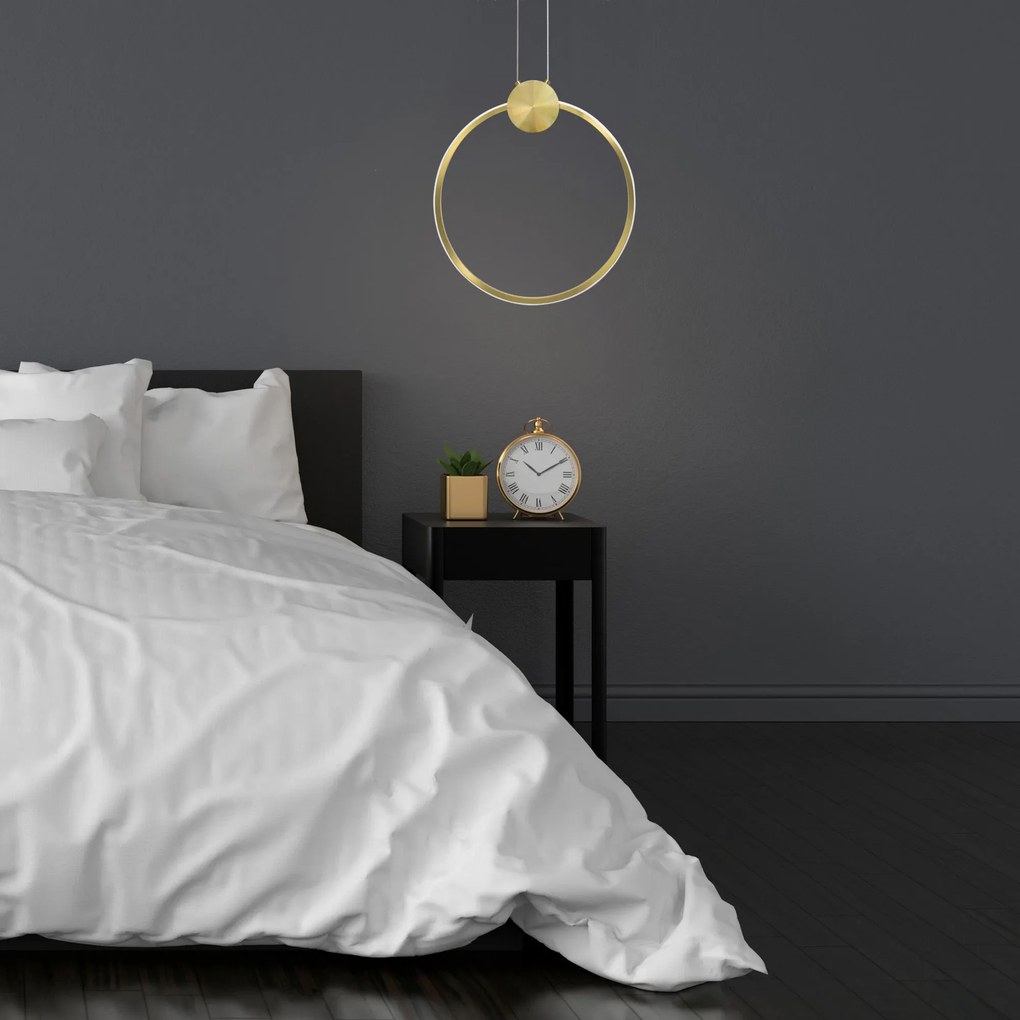 Toolight Toolight, LED stropné svietidlo 40cm 17W 4000K APP1396-CP, zlatá lesklá, OSW-00954