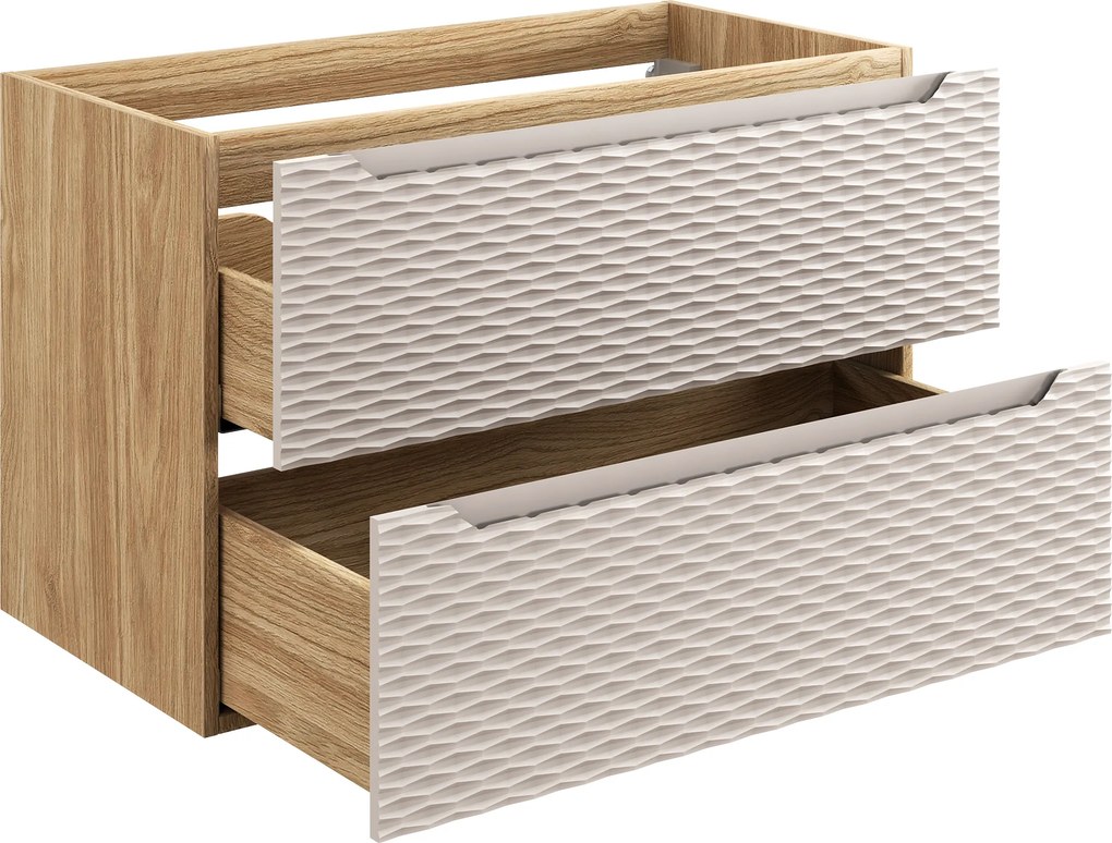 Comad Kúpeľňová skrinka pod umývadlo Ocean Beige 90 béžová/dub olejovaný