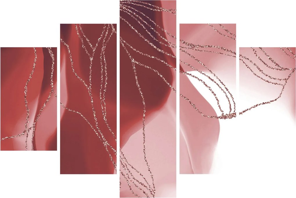 Obraz - Červená abstraktná kvetina N⁰1 (150x105 cm)