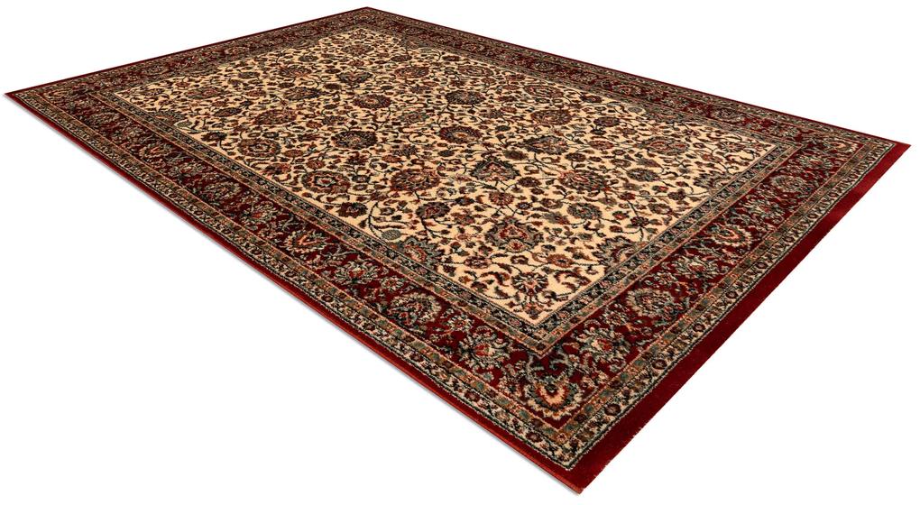 Vlnený koberec KASHQAI 4362 102 ornament béžovo / bordový