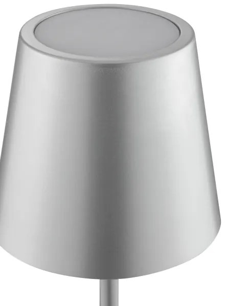 Brilliant - LED stmievateľná nabíjateľná dotyková stolová lampa ELORA LED/2,5W/5V 2700K IP44 strieborná
