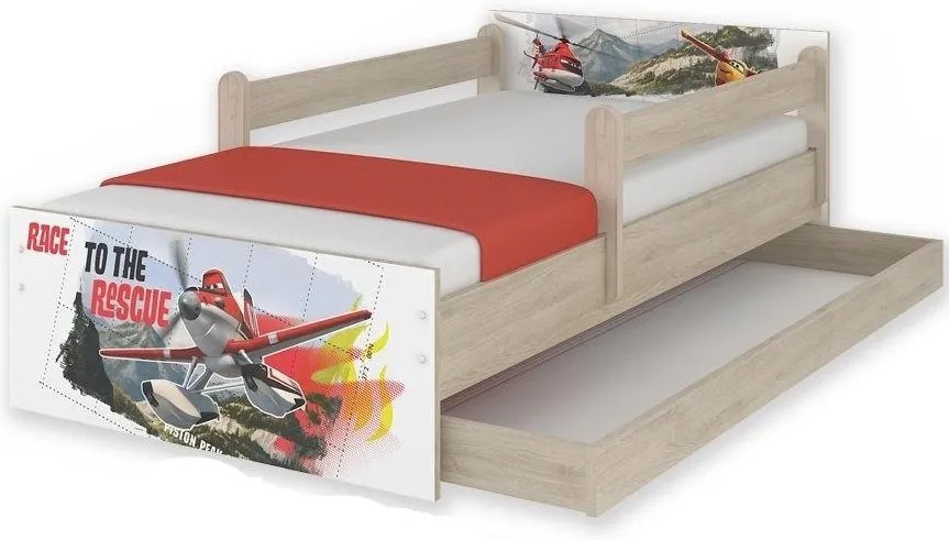 MAXMAX Detská posteľ MAX sa zásuvkou Disney - LIETADLÁ 180x90 cm 180x90 pre chlapca ÁNO multicolor