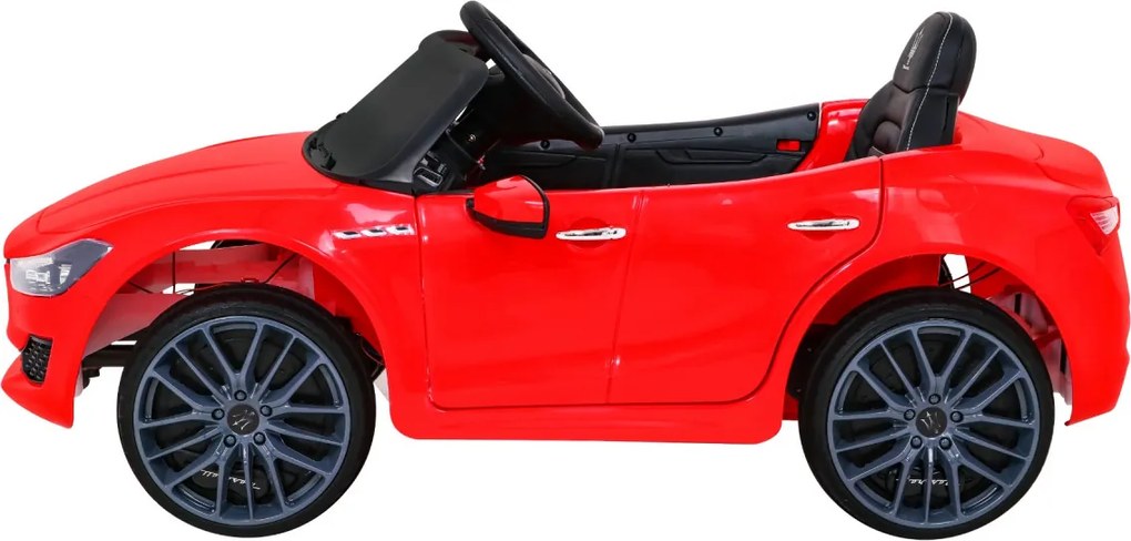 Ramiz Maserati Ghibli batéria pre deti Červená + diaľkové ovládanie + pomalý štart + EVA + MP3 USB + LED