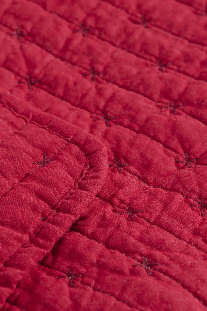 Ib Laursen Prešívaný prehoz Red Cross Stitches 130 × 180 cm