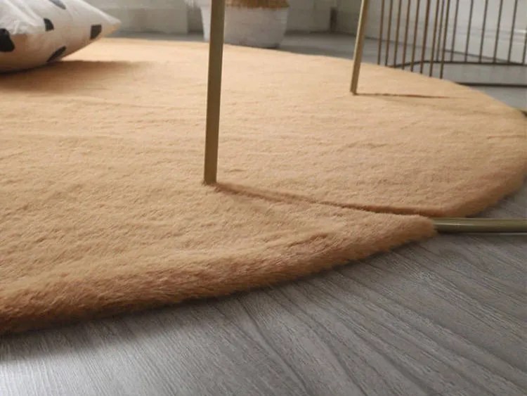 TZ Béžový okrúhly koberec Rabbit Rozmer: 100 cm