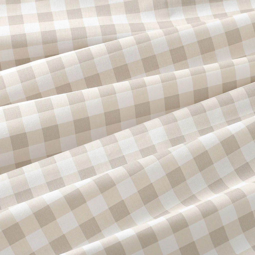 Goldea oválny obrus 100% bavlnené plátno - latte kocky 140 x 180 cm