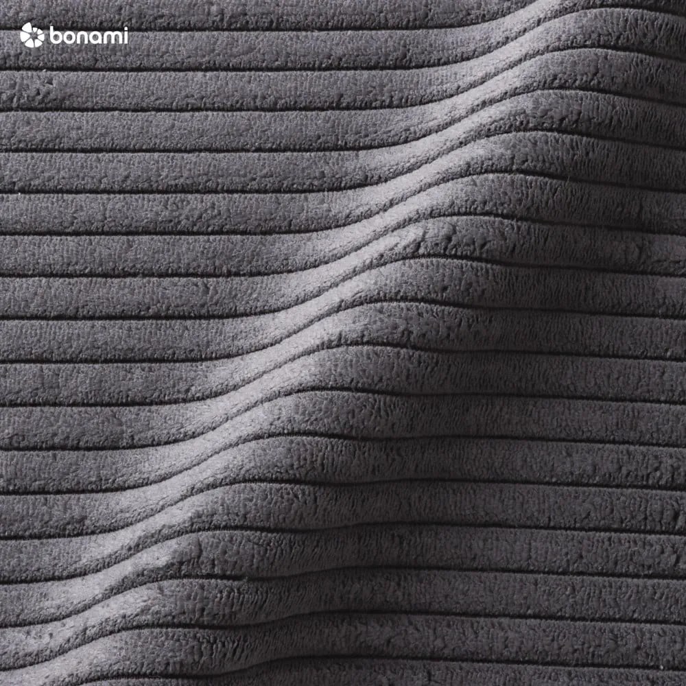 Tmavosivá čalúnená dvojlôžková posteľ s úložným priestorom s roštom 180x200 cm Mattis Cord – Meise Möbel