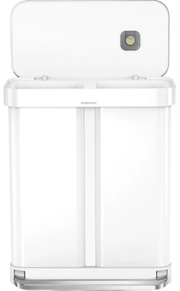 Simplehuman Pedálový odpadkový kôš na triedený odpad 58 l, biela