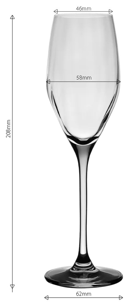 Poháre na šampanské 170 ml 6 ks — Optima Line Glas Lunasol - 322823
