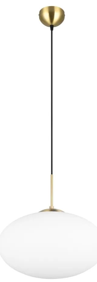 Závesné svietidlo v bielo-zlatej farbe so skleneným tienidlom ø 40 cm Fomento – Trio