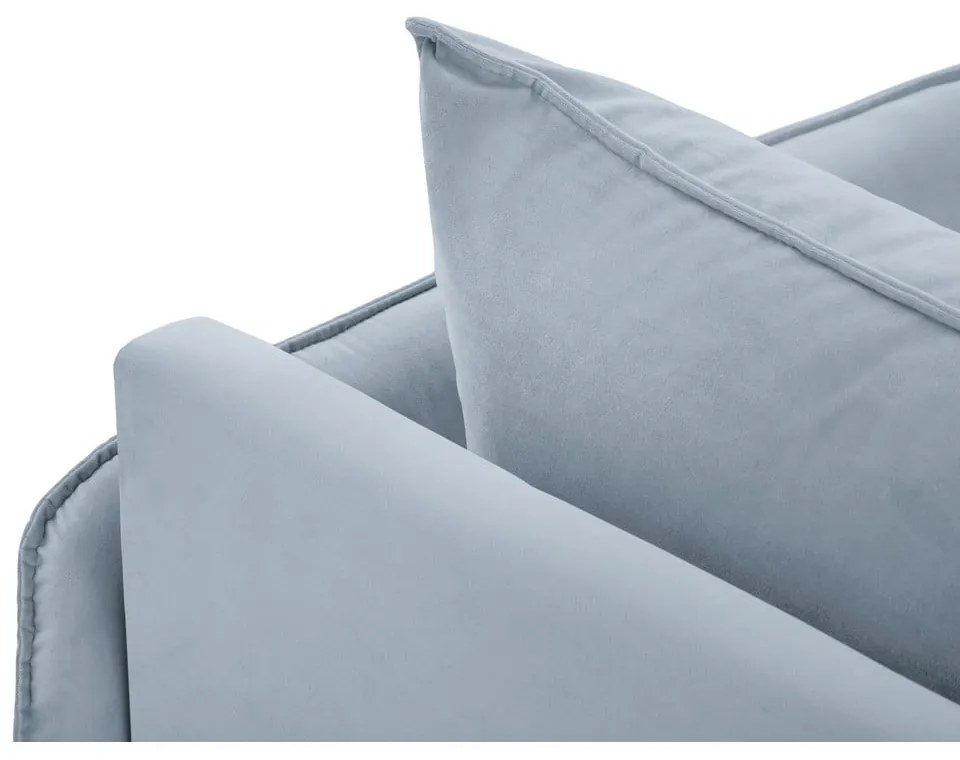 Svetlomodrá zamatová leňoška (pravý roh) Vienna – Cosmopolitan Design