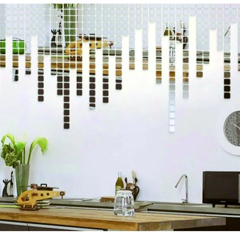 Zrkadlové dekoračné nálepky z akrylu na stenu, sklo a obkladačky | SENTOP FB-FA501