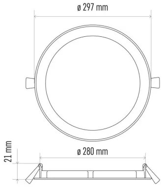 EMOS LED vstavaný stropný panel, 24W, teplá biela, 29,7cm, guľatý