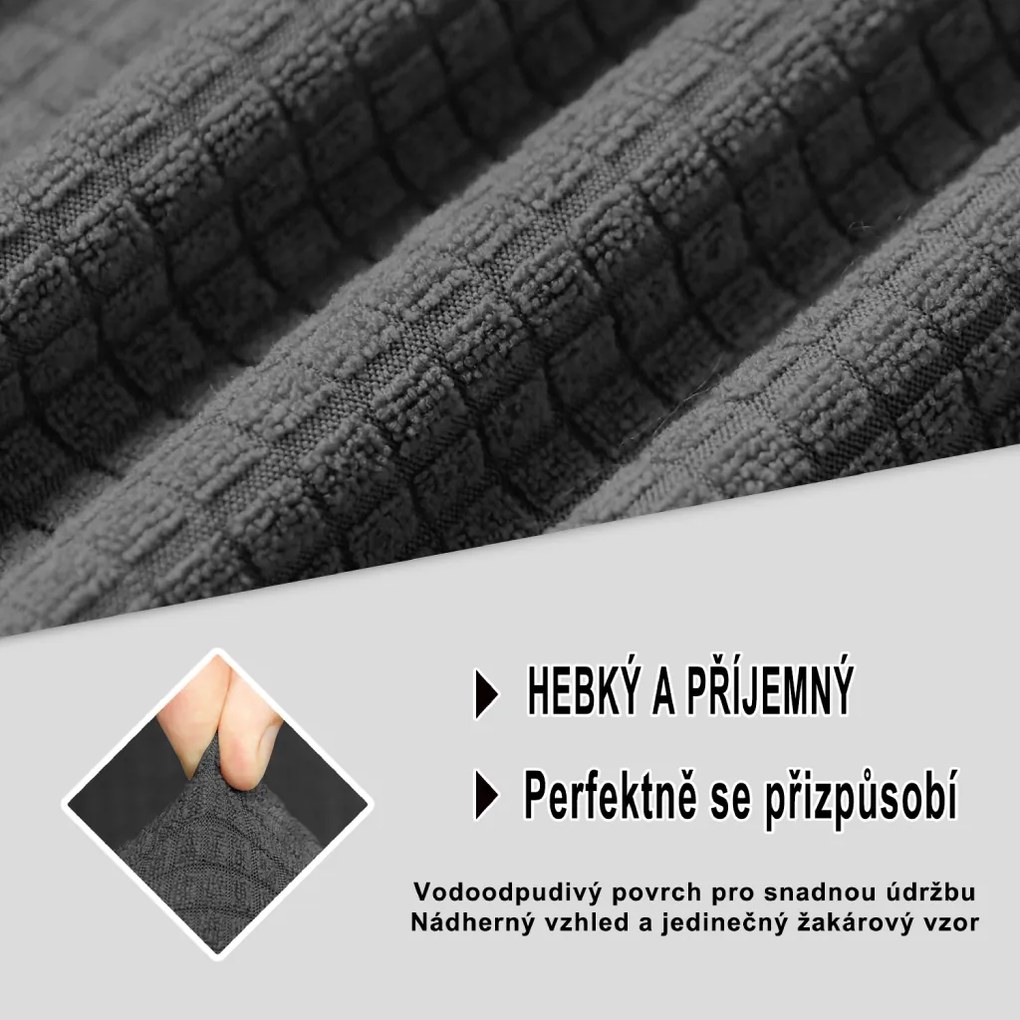 Elastický žakárový poťah na kreslo BestBerg / šedá