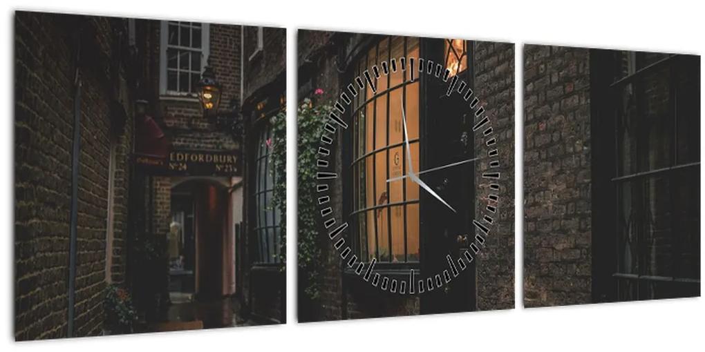 Obraz - Londýnska ulica (s hodinami) (90x30 cm)