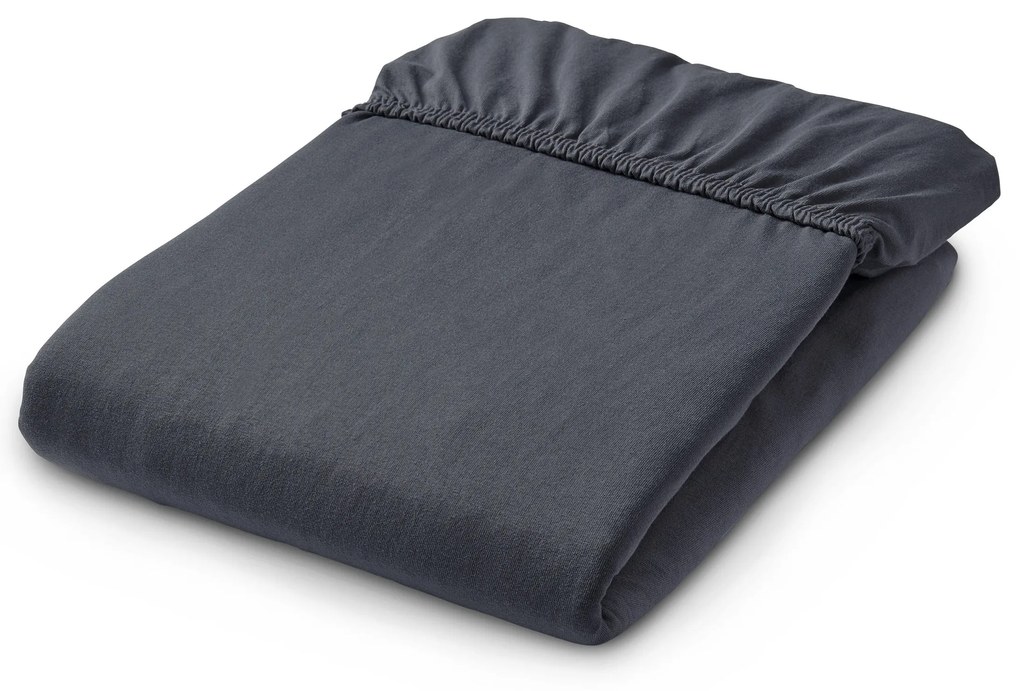 Džersejové napínacie prestieradlo, nadmerná veľkosť, tmavosivé