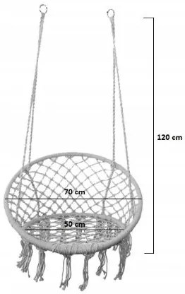 Bestent Závesné hojdacie kreslo čierne 70cm