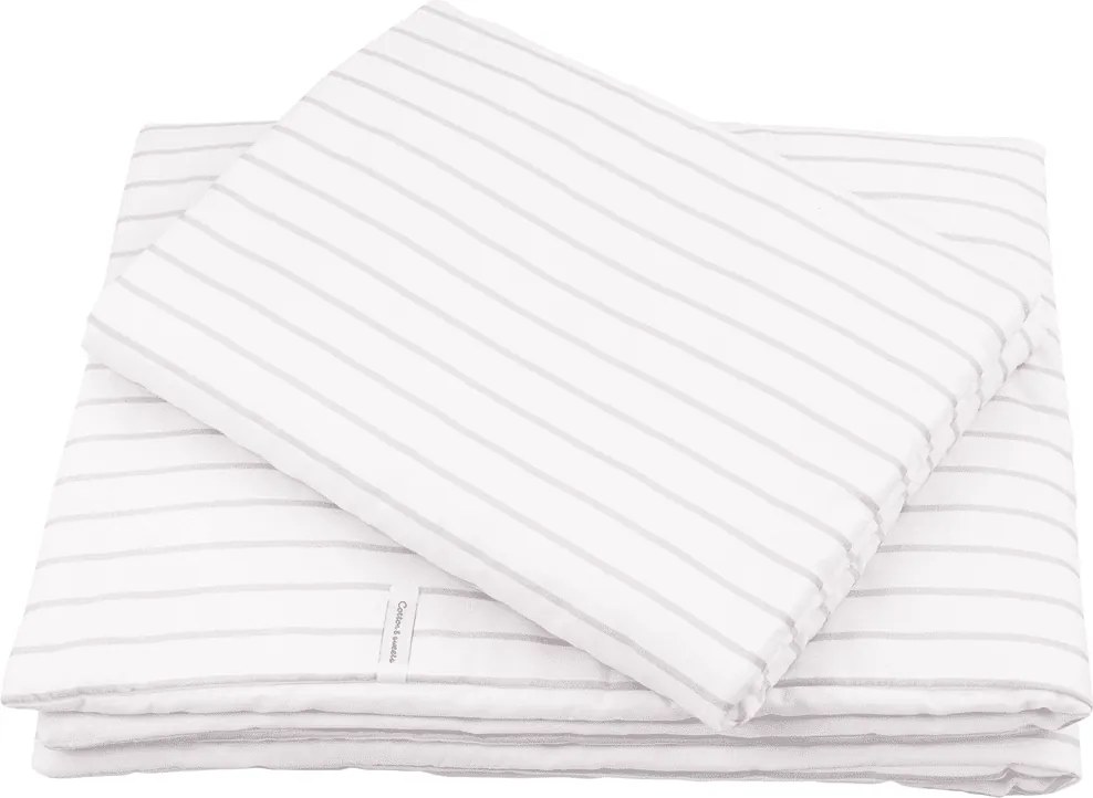 Obliečky s výplňou pre deti sivé pruhy 80x100 cm