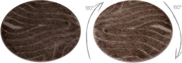 Kúpeľňový koberček SUPREME WAVES vlny, hnedý kruh