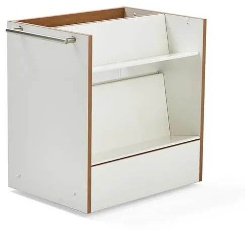 Vozík na knihy STORY, obojstranný, 876x542x800 mm, biela