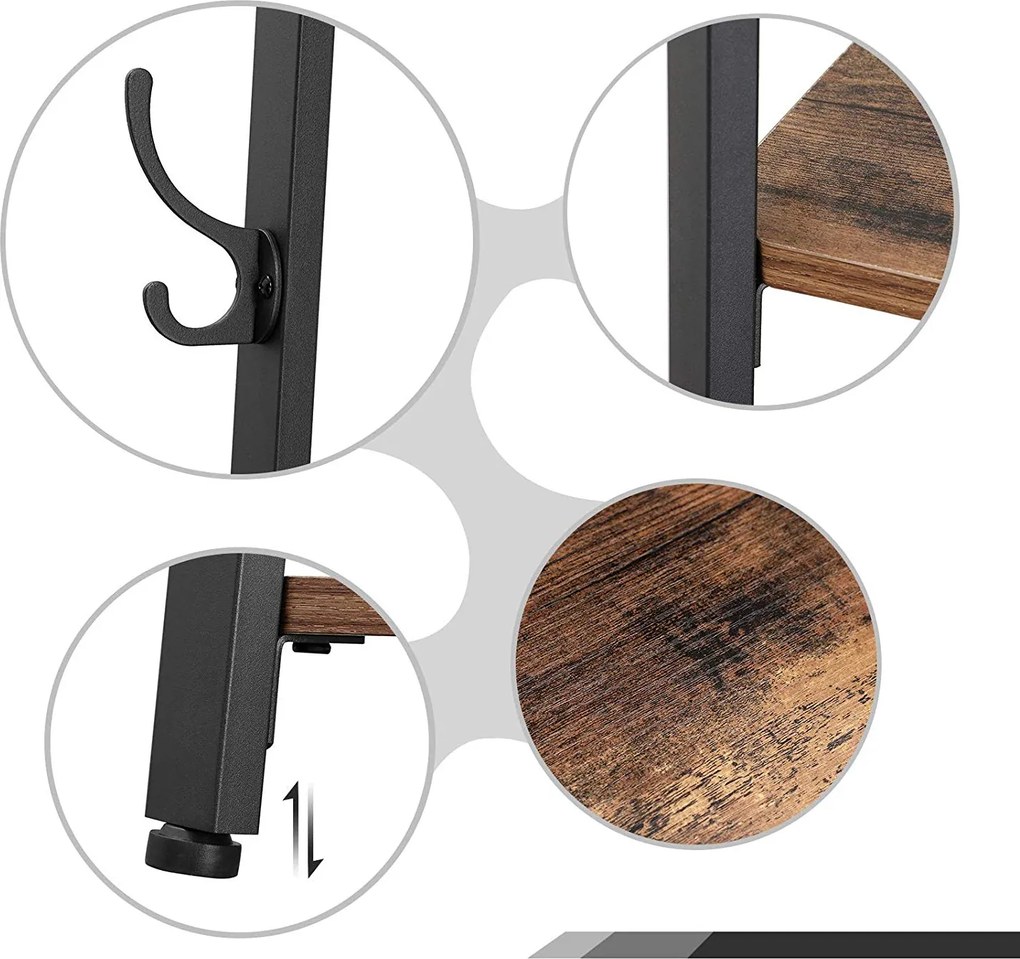 Stojan na oblečenie Houseland HANA hnedý/čierny