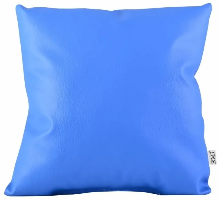 Vankúš modrý ekokoža EMI, Vankúš 50x50 cm
