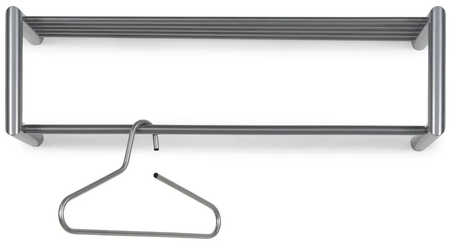 Kovový nástenný vešiak v striebornej farbe s poličkou Smooth – Spinder Design