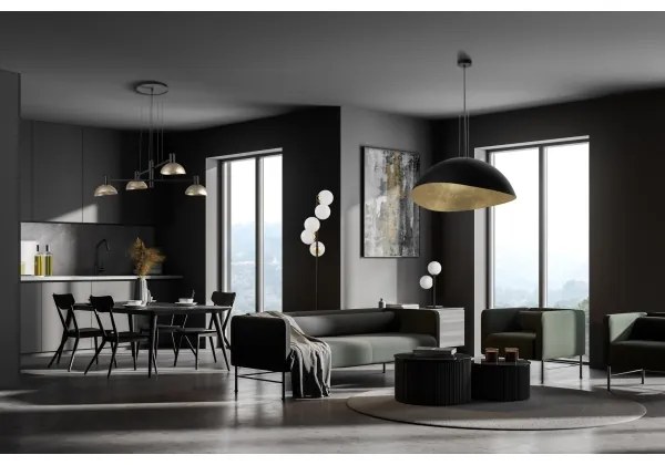 Luster na lanku ARTIS 4xE14/40W/230V čierna/zlatá