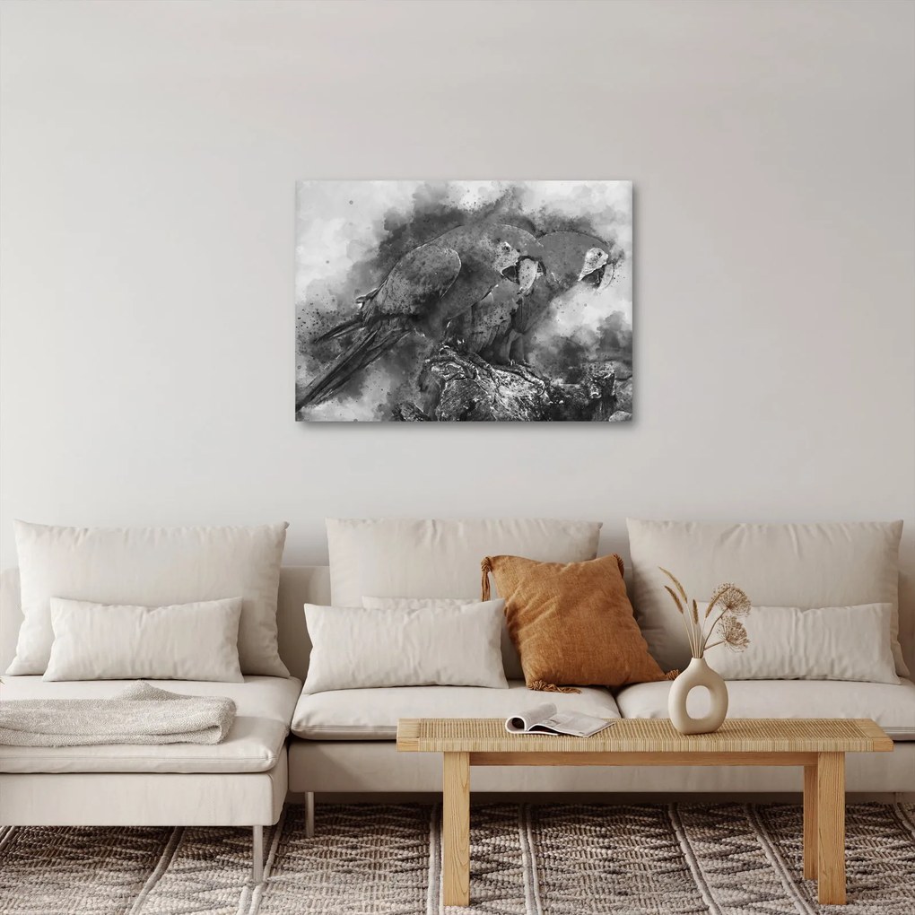 Obraz - Akvareloví papagáje (70x50 cm)