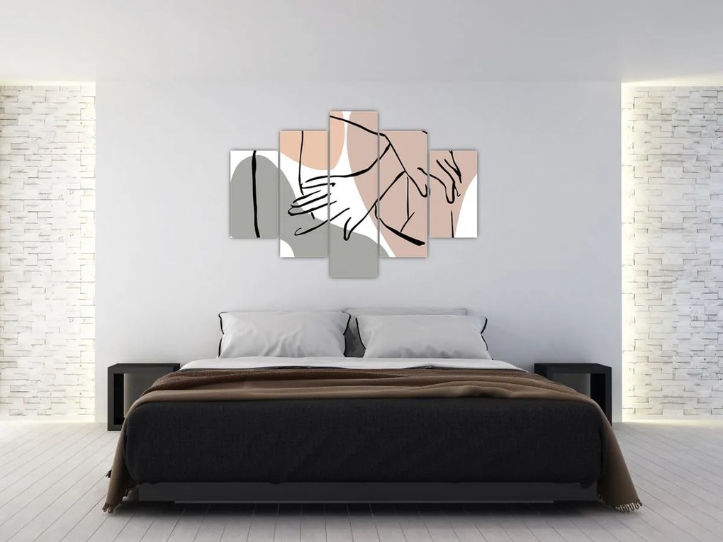 Obraz - Woman body line art N⁰2 (150x105 cm)