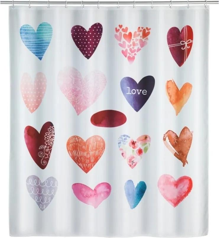 Sprchový záves Wenko Love, 180 × 200 cm