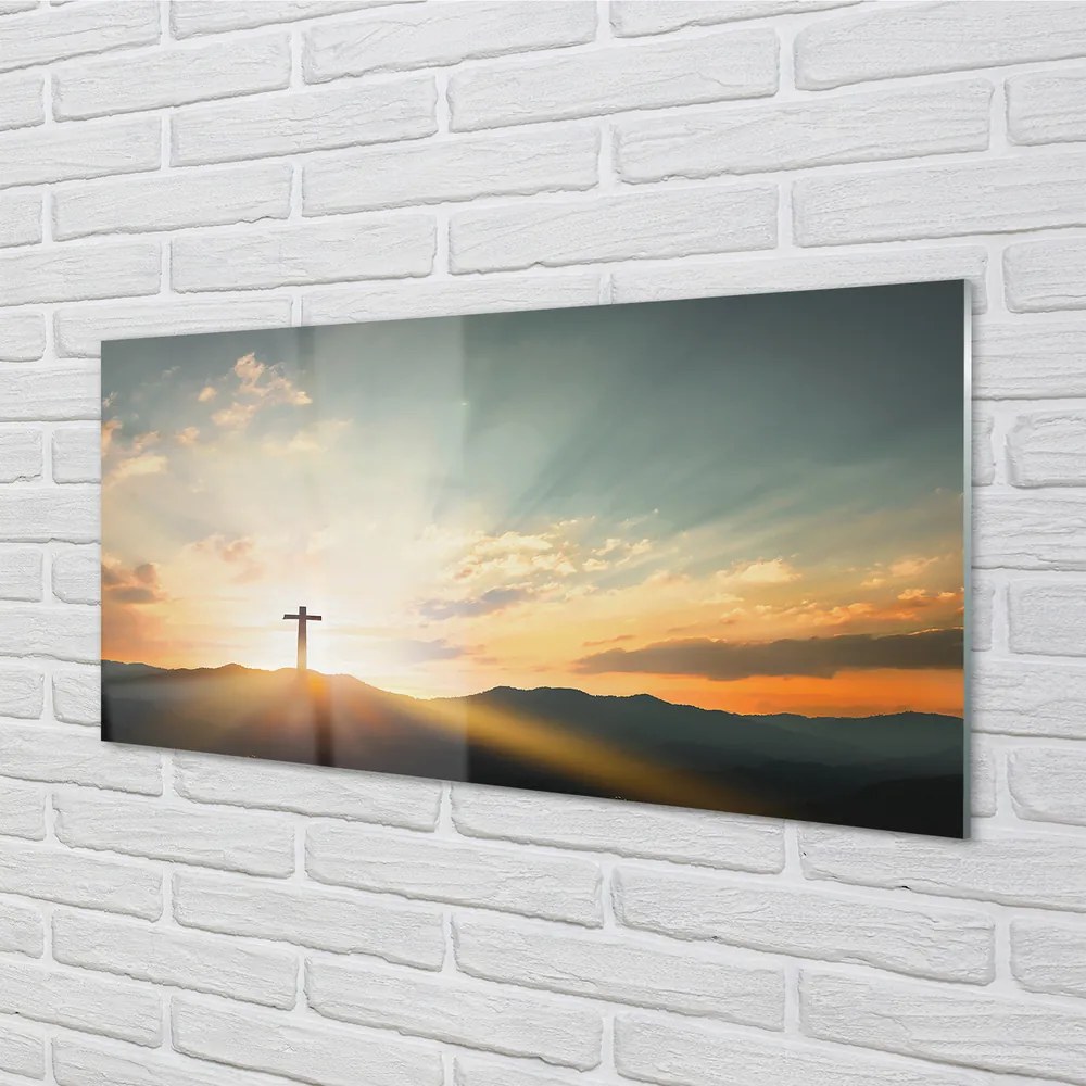 Obraz na akrylátovom skle Cross sun top 125x50 cm