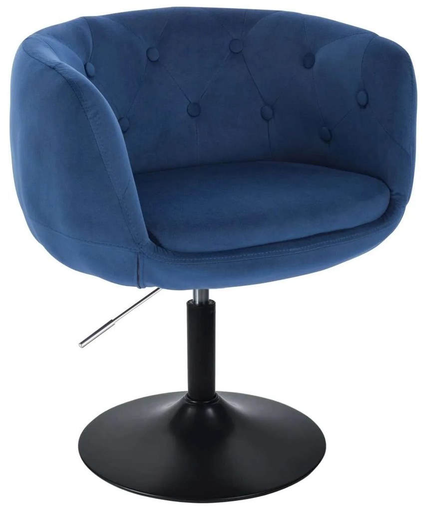 LuxuryForm DESIGN Kreslo MONTANA VELUR na čiernom tanieri - modré