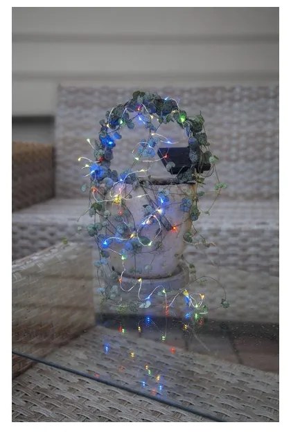 Vonkajšia solárna LED reťaz s farebnými diódami Star Trading DewDrop, dĺžka 5 m