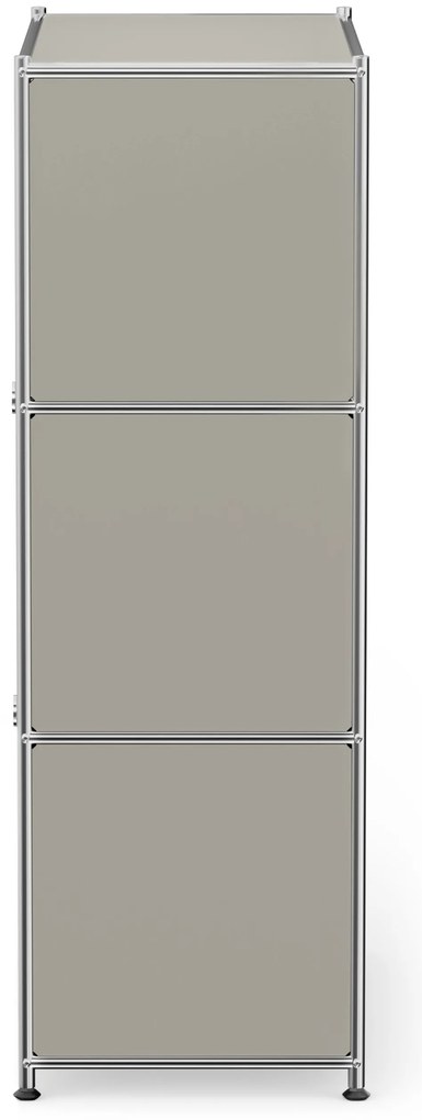 Komoda Kovová komoda »CN3« s výklopnými priečinkami, svetlosivá