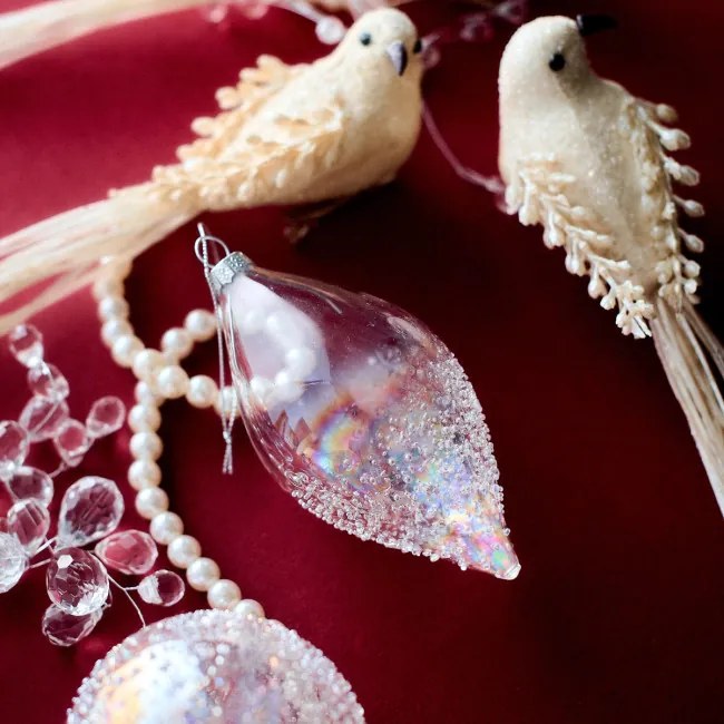 Vianočná ozdoba FJER mrazené sklo 711541