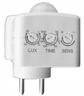 ECOLIGHT LED pohybový a súmrakový senzor do zásuvky - biela