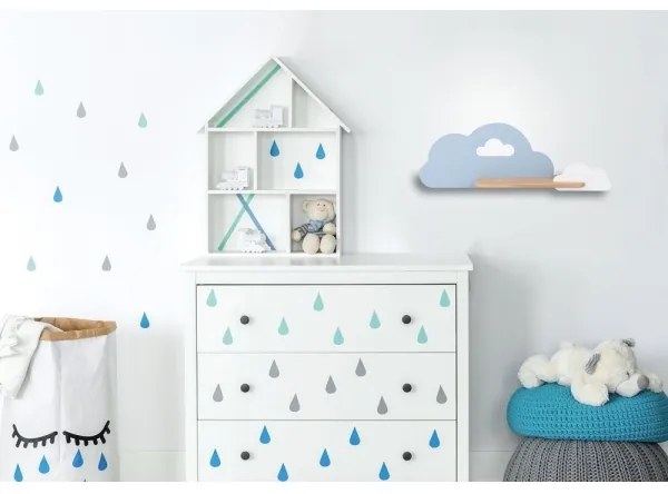 LED Detské nástenné svietidlo s poličkou CLOUD LED/5W/230V modrá/biela
